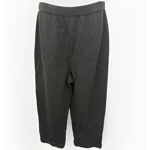 St. John Collection by‎ Marie Grey Size 10 Black Knit Cropped Pants Trousers USA